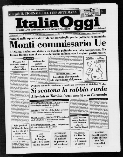 Italia oggi : quotidiano di economia finanza e politica